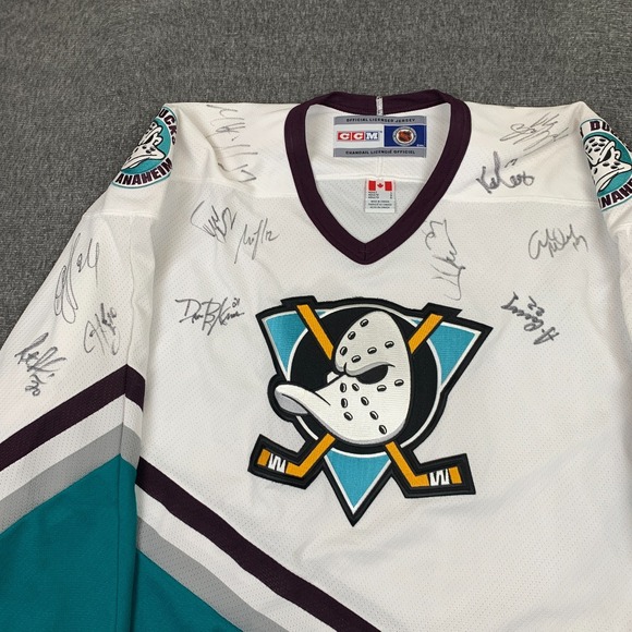 CCM Other - Vintage CCM Anaheim Ducks Jersey Mens Large White NHL Hockey Autographed 90s